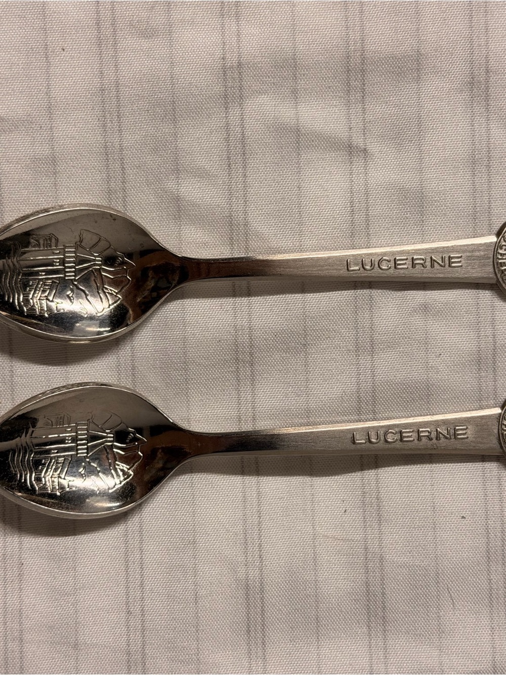 Vintage Rolex Lucerne Spoons - Set of 2, Silver